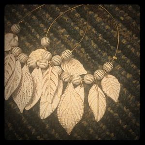Leaf charm earrings